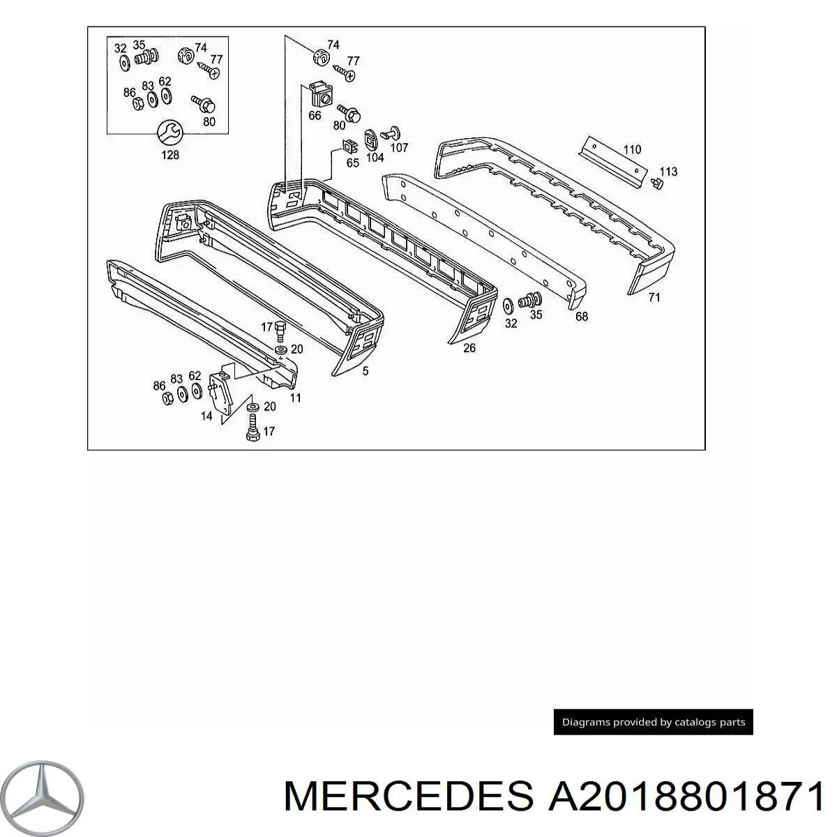 A2018801871 Mercedes Задний бампер