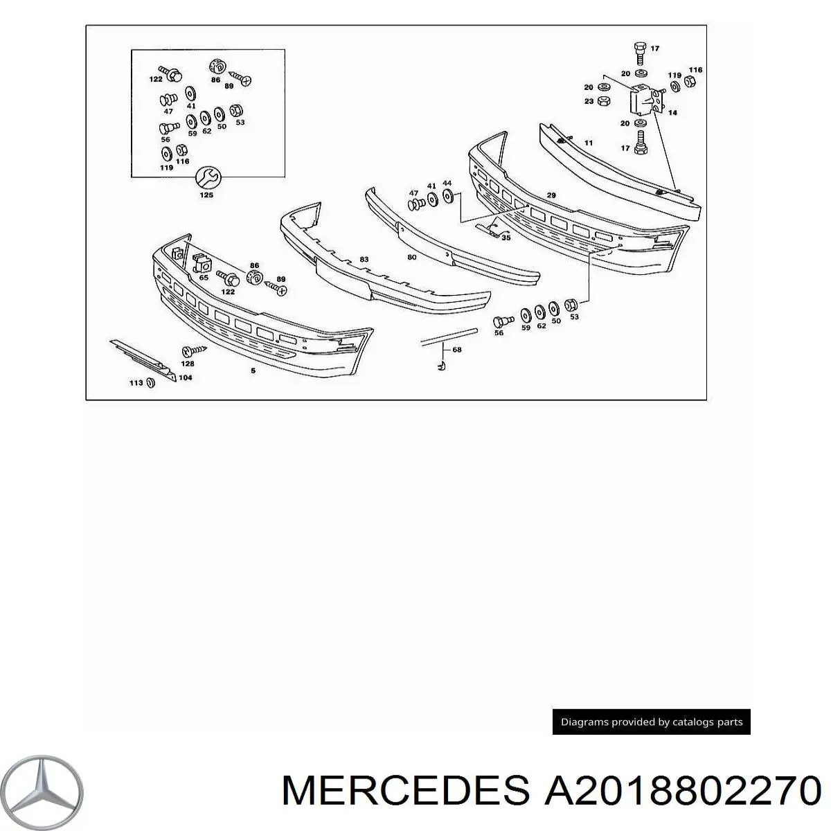 A2018802270 Mercedes Бампер передний в сборе