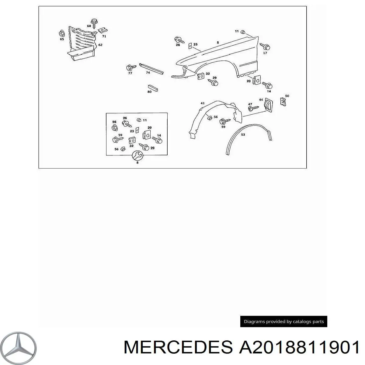 A2018811901 Mercedes крыло переднее левое