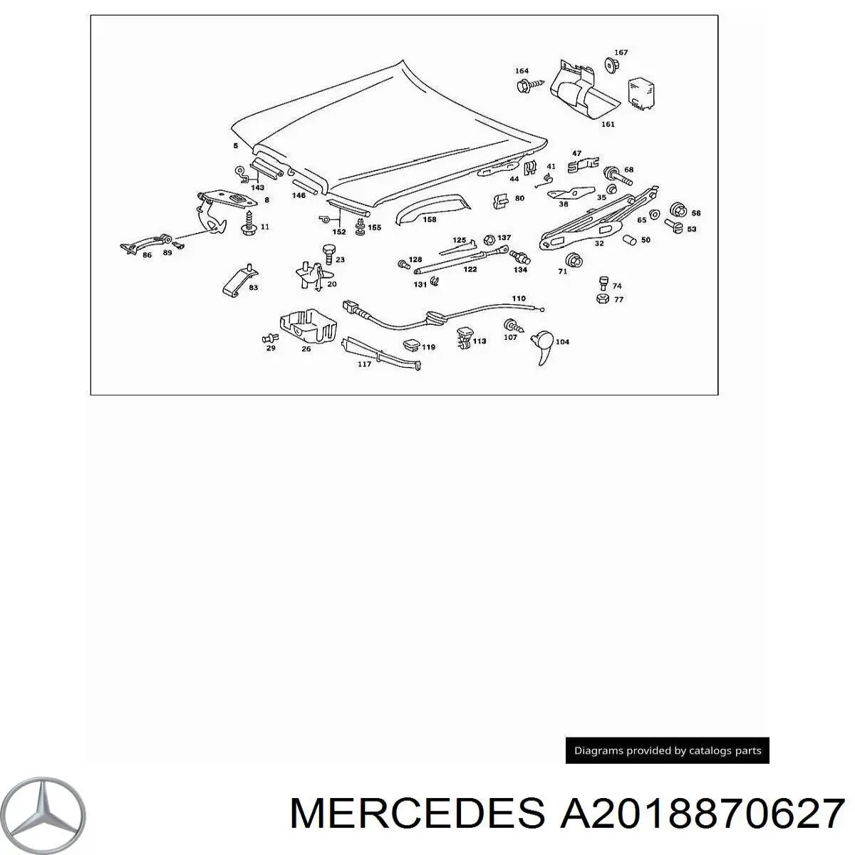 Купить A2018870627 Mercedes Ручка открывания капота