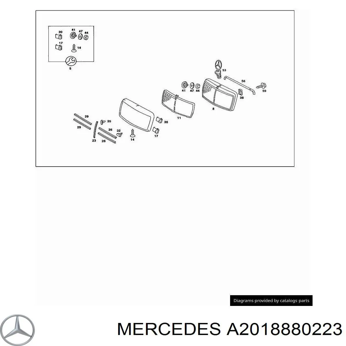 A2018880223 Mercedes решетка радиатора
