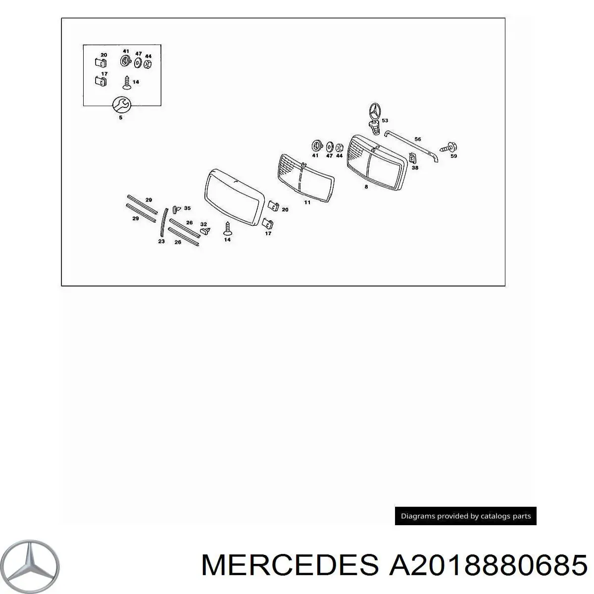 Облицовка радиатора Mercedes A2018880685 цена, от 22.68 USD