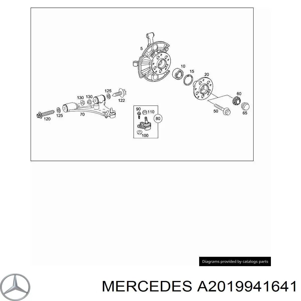 A2019941641 Mercedes anel de travagem de rolamento de cubo dianteiro