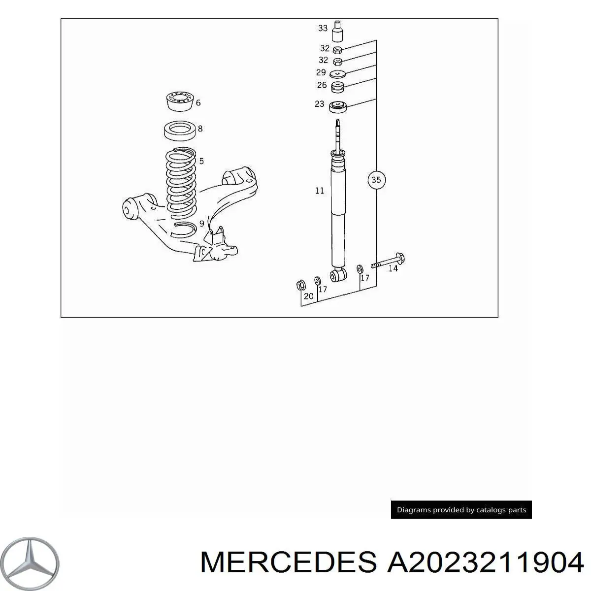 Передняя пружина A2023211904 Mercedes