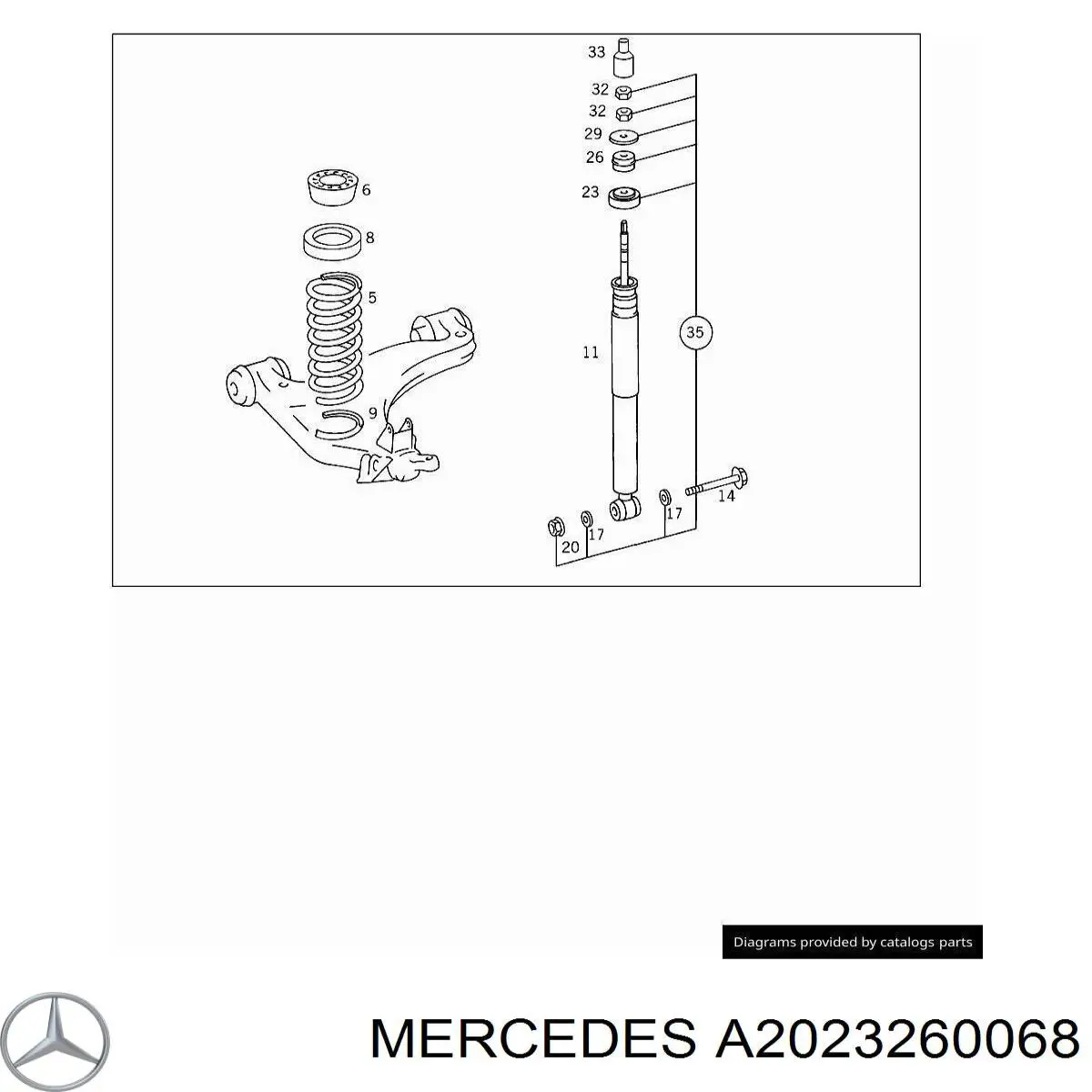 A2023260068 Mercedes Буфер амортизатора заднего