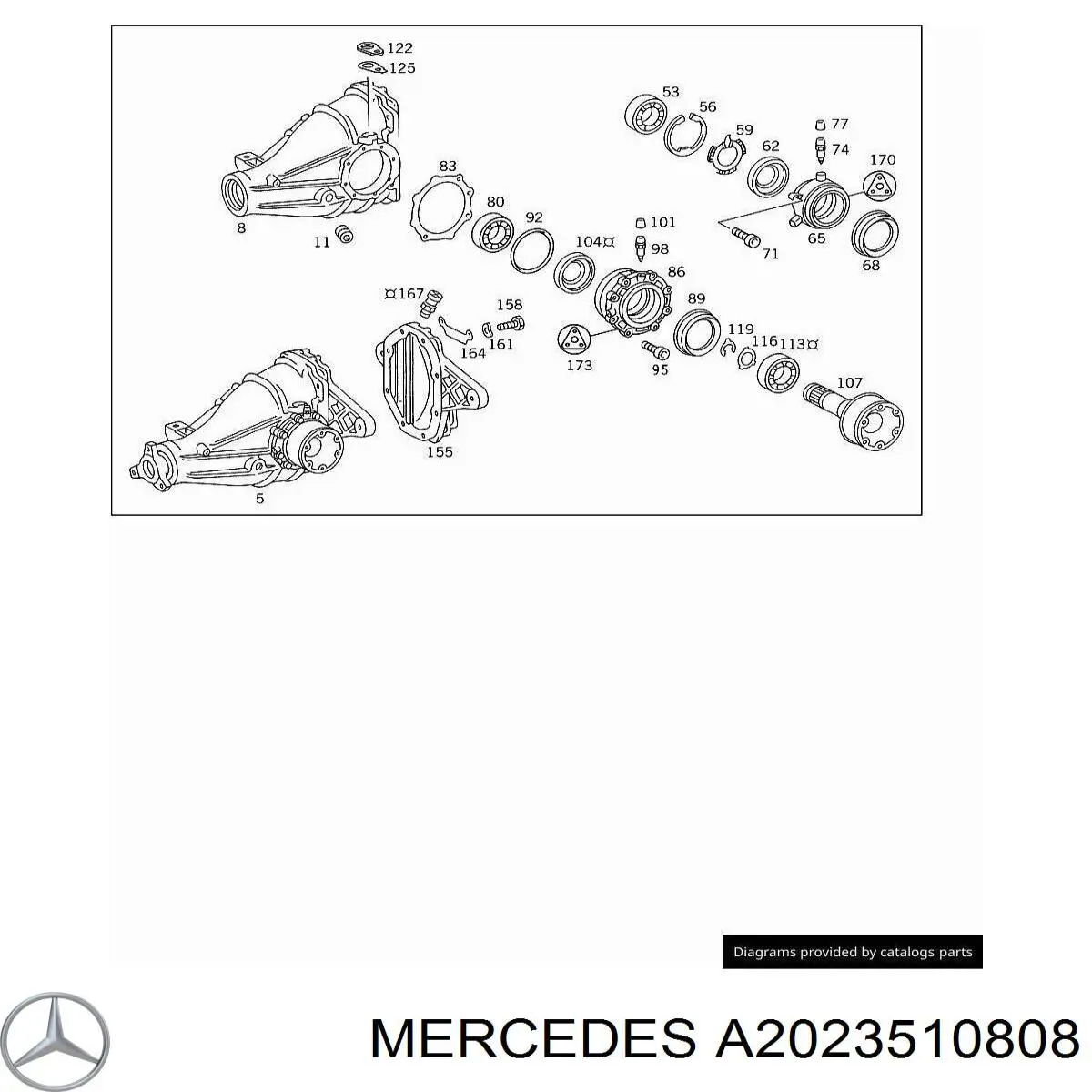 Мост средний в сборе Mercedes R2013511608 цена, от 95.45 USD