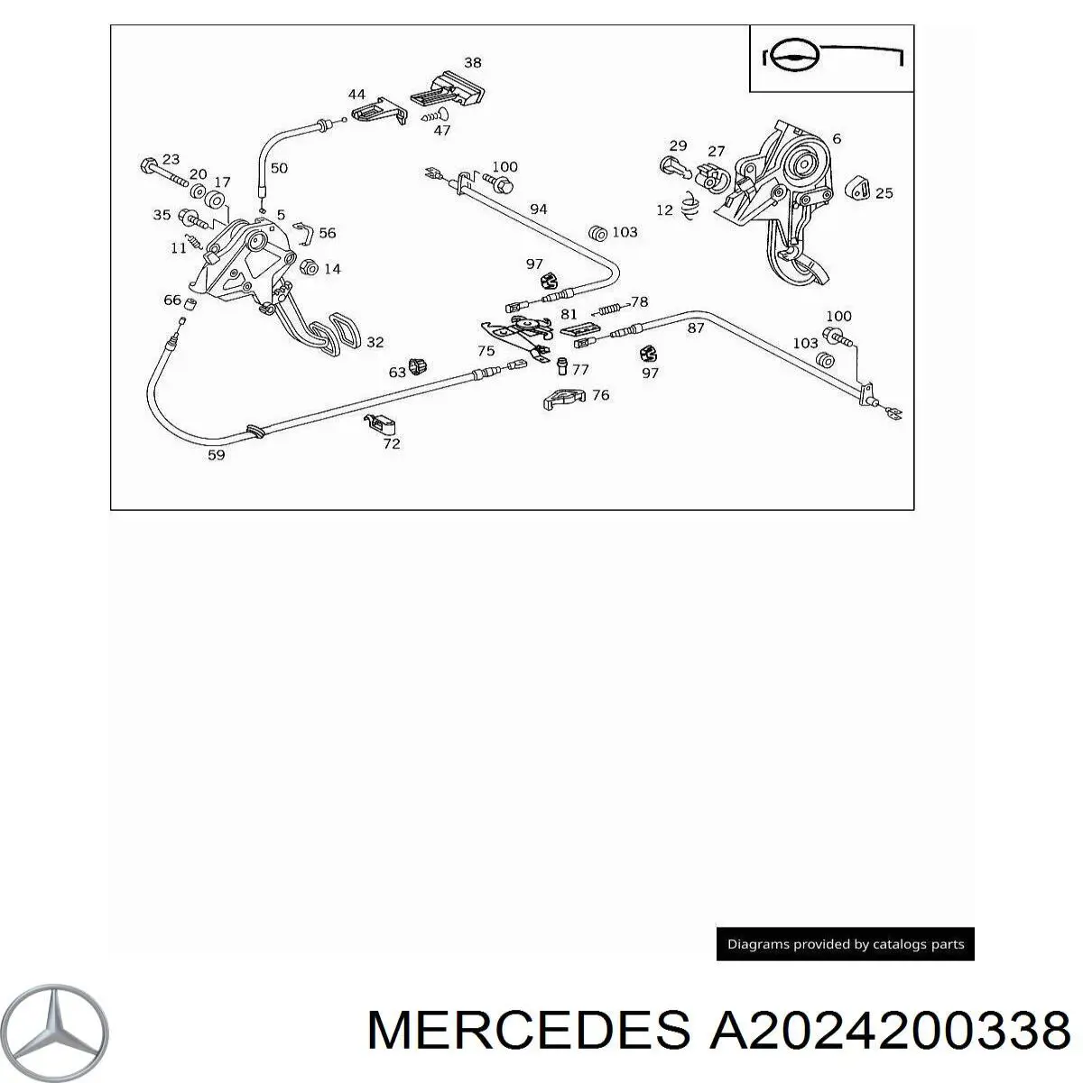 Выключатель контроля положения ручного тормоза Mercedes A2024200338