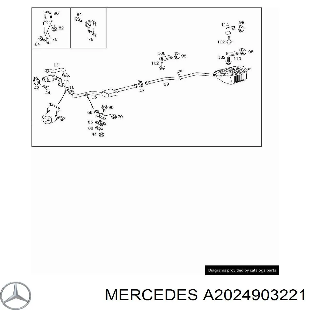 A2024903221 Mercedes Глушитель центральный