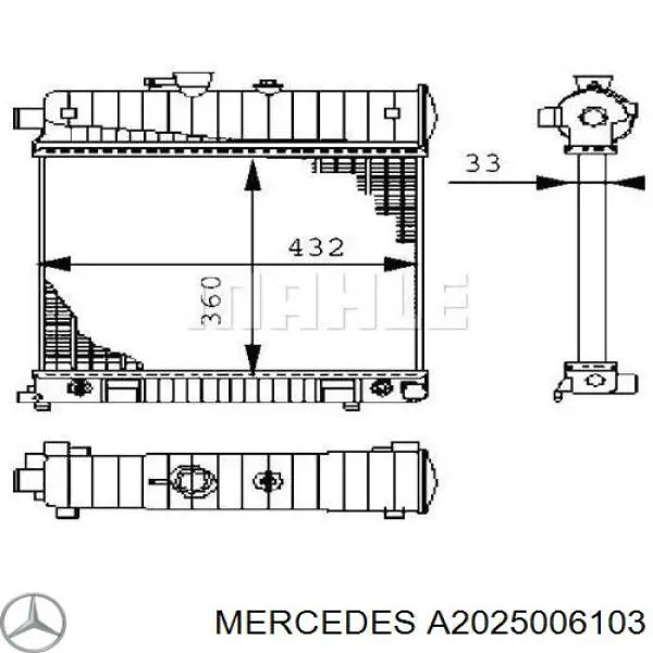 Радиатор охлаждения двигателя Mercedes A2025006103 цена, от 92.49 USD