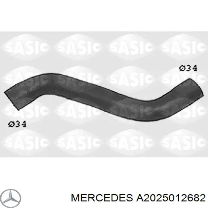 A2025012682 Mercedes mangueira (cano derivado do radiador de esfriamento superior)