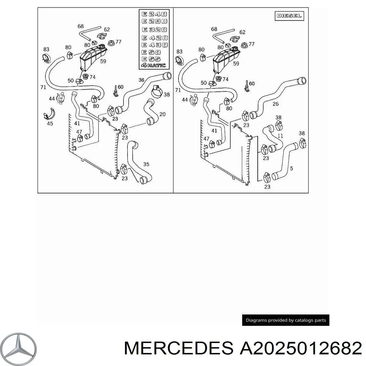 Шланг радиатора охлаждения Mercedes A2025012682 цена, от 14.80 USD