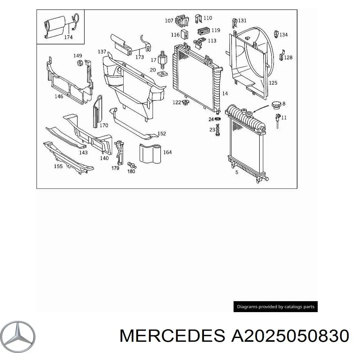 2025050830 Mercedes воздуховод (дефлектор радиатора)