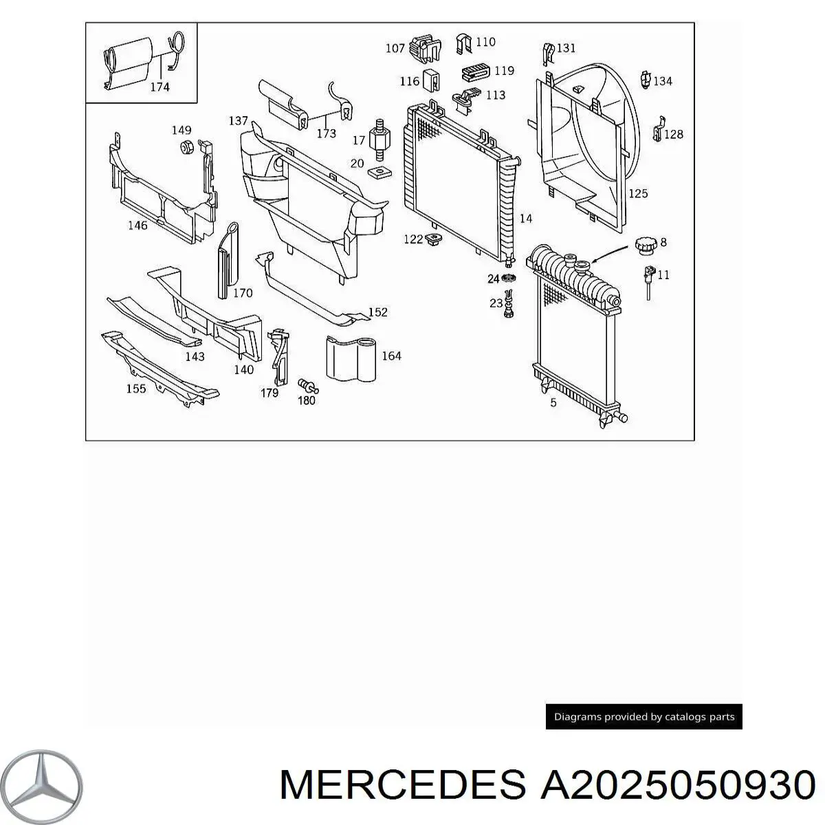 Воздуховод радиатора на Mercedes C (S202)