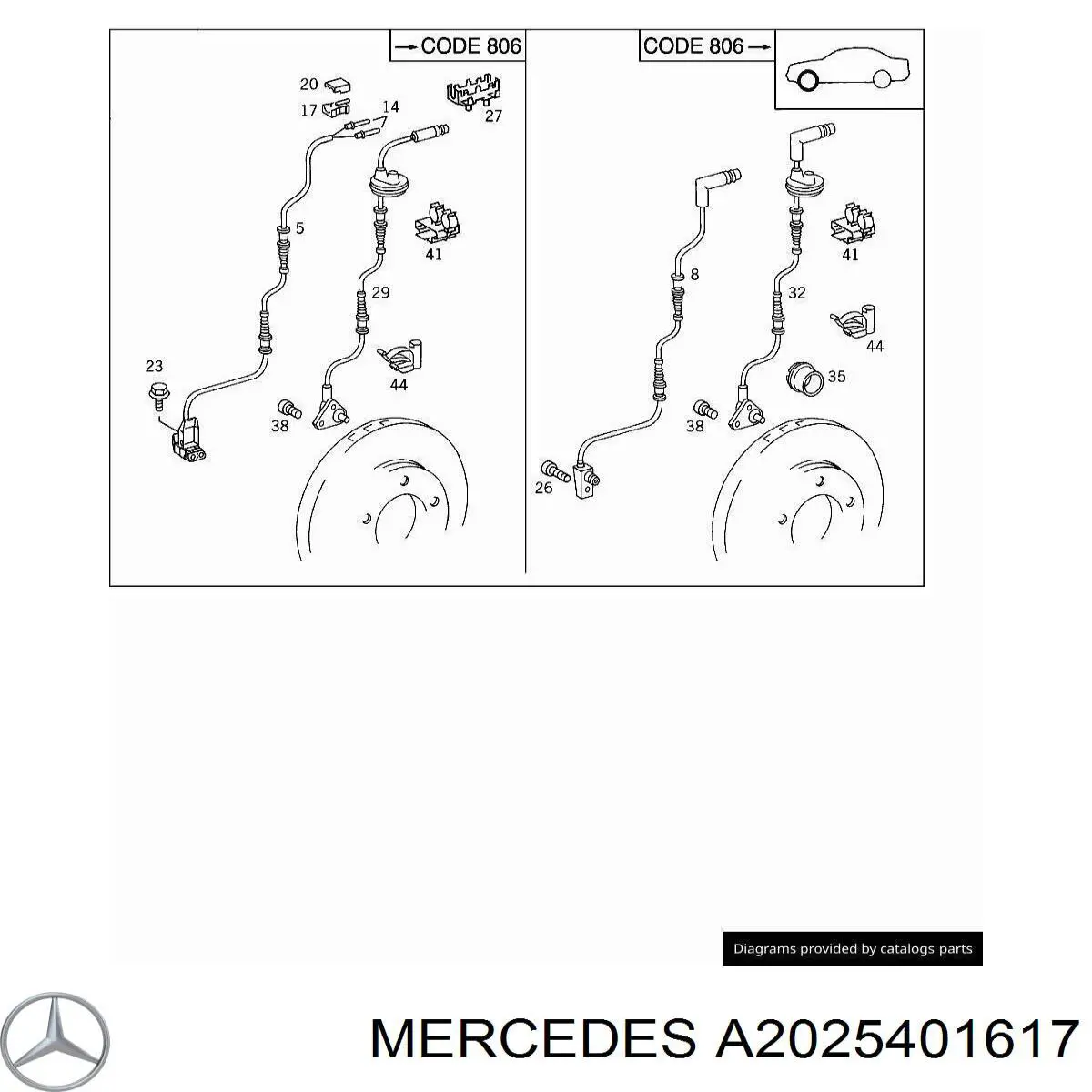 A2025401617 Mercedes датчик абс (abs передний правый)