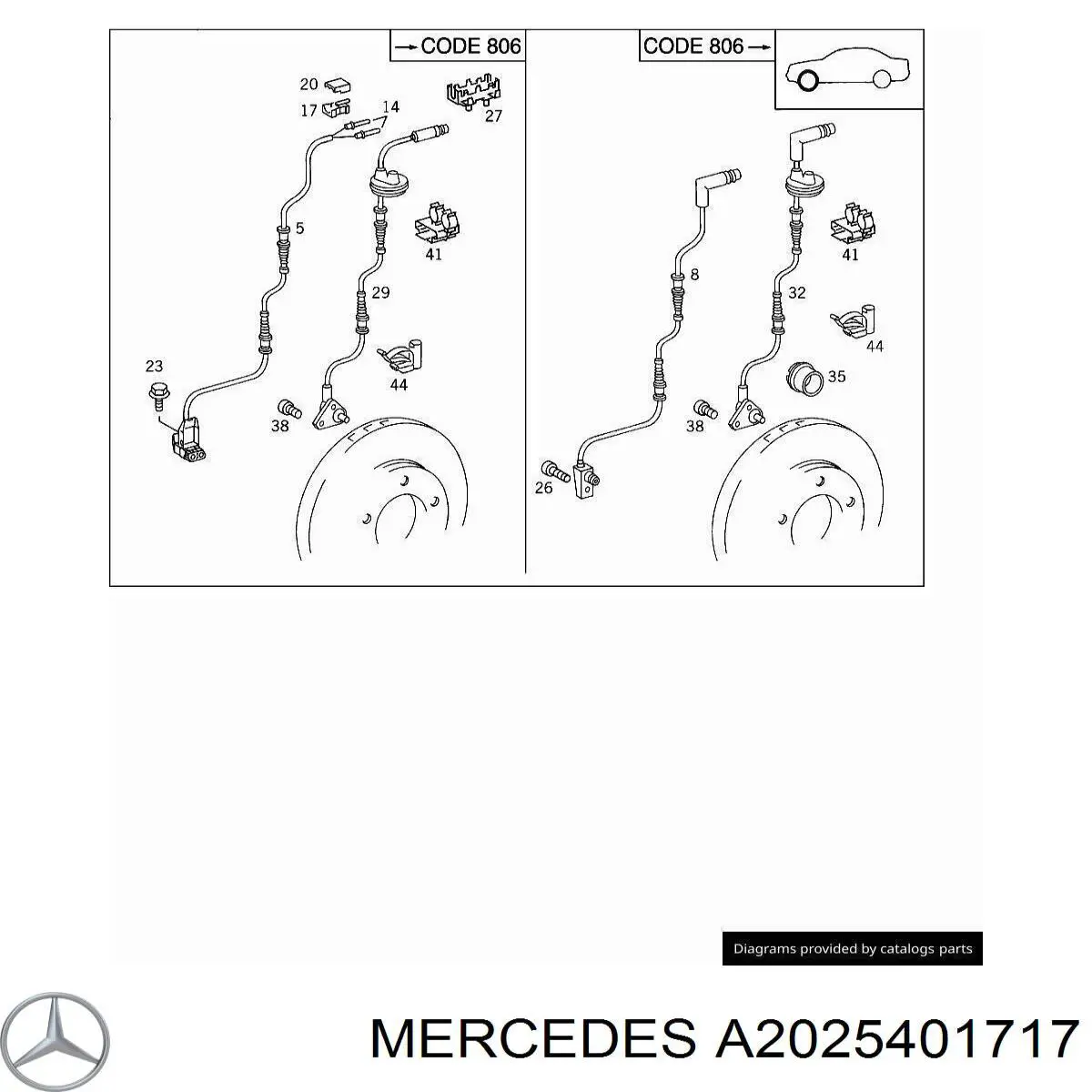 A2025401717 Mercedes датчик абс (abs передний левый)
