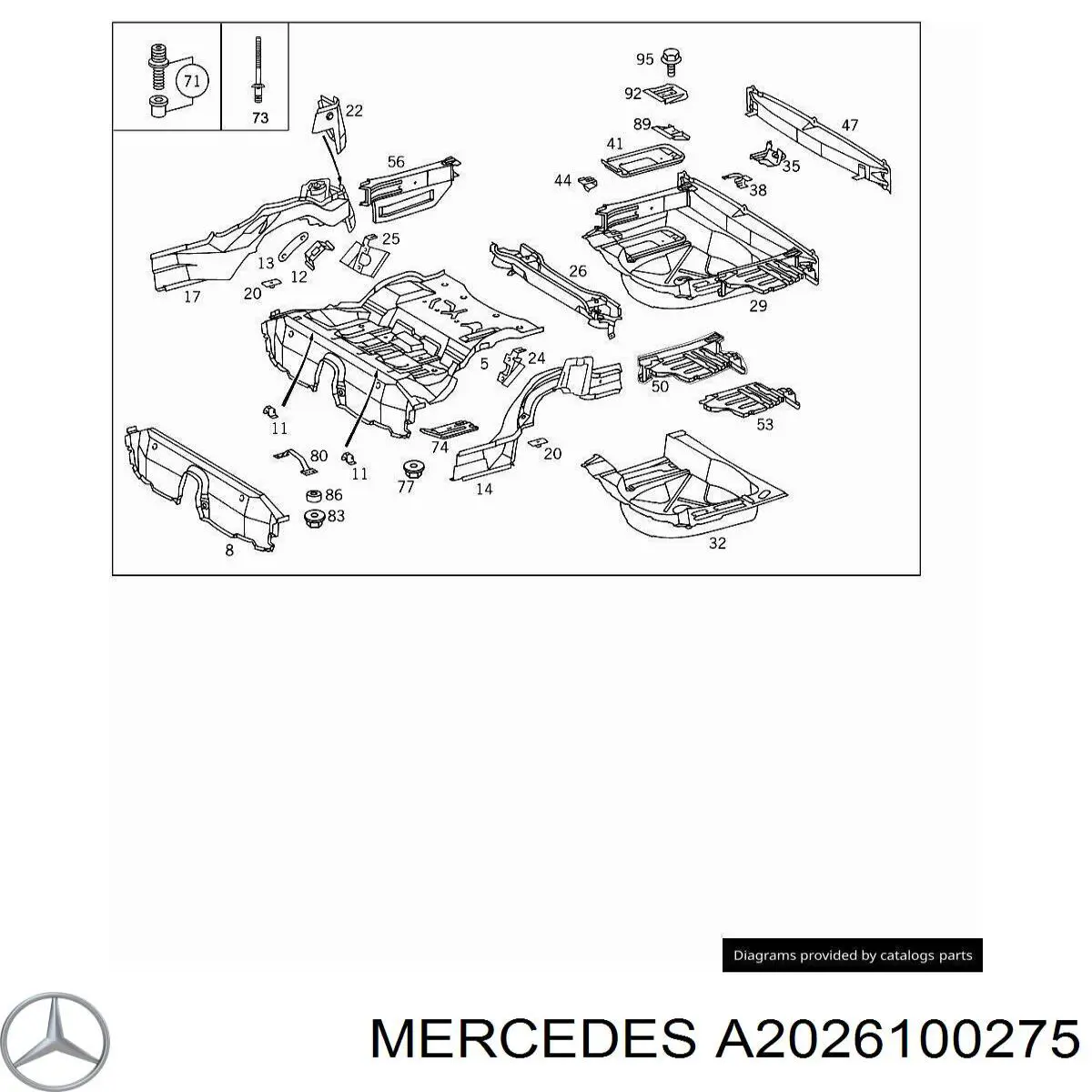 A2026100275 Mercedes Ниша запасного колеса