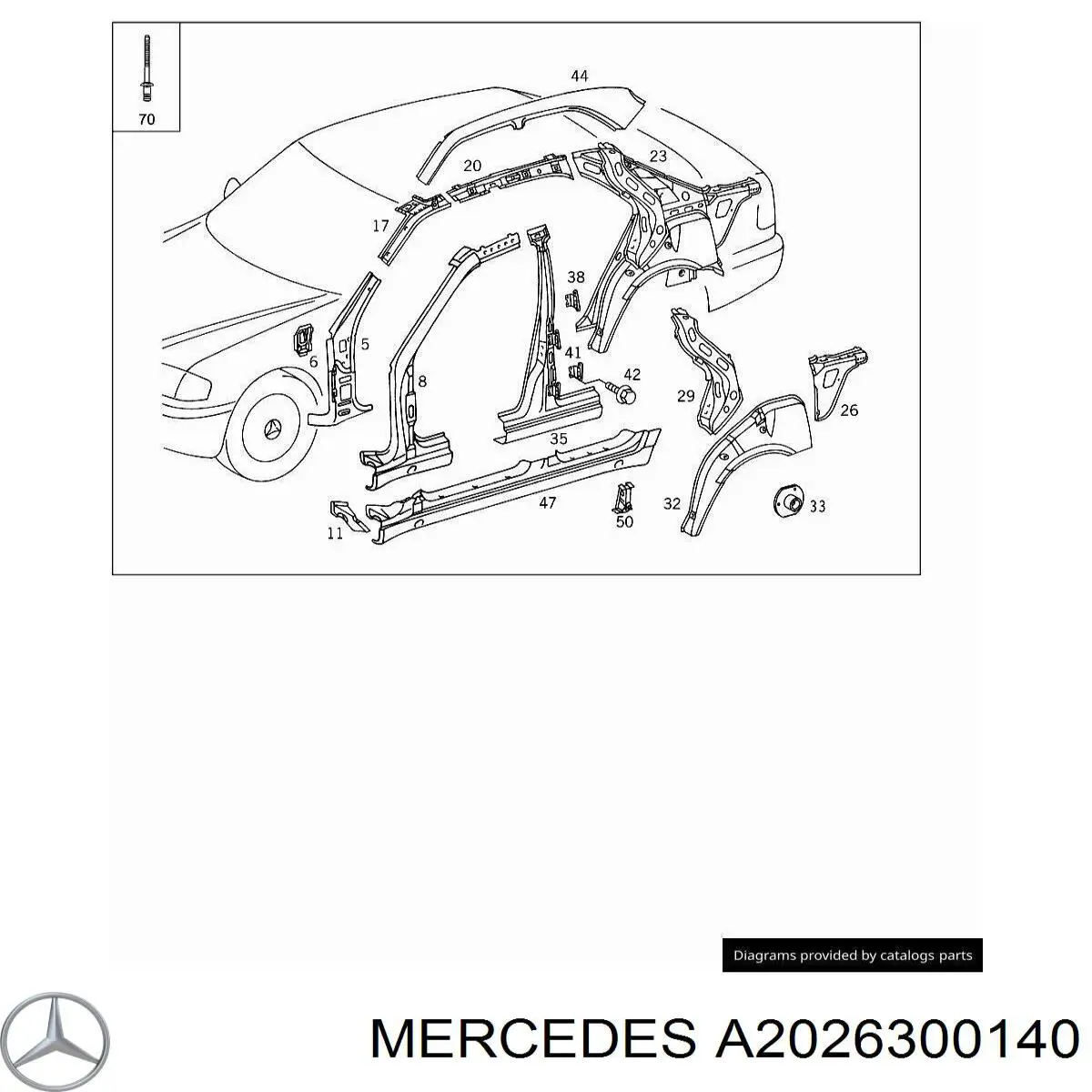 A2026300140 Mercedes Левый внешний порог