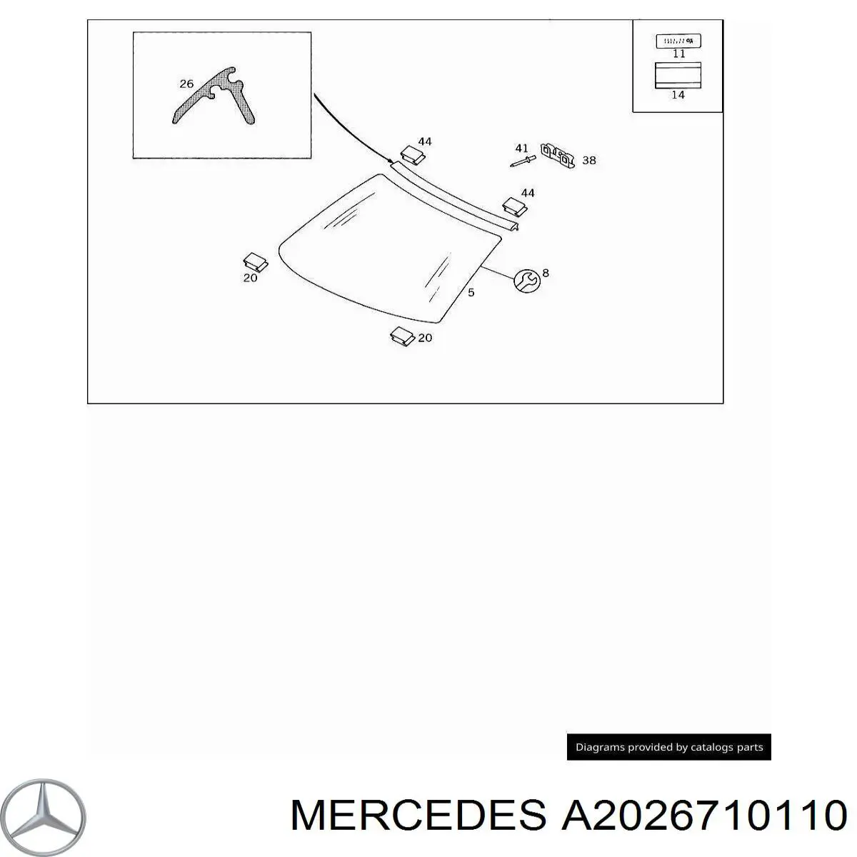 A2026710110 Mercedes Автостекло