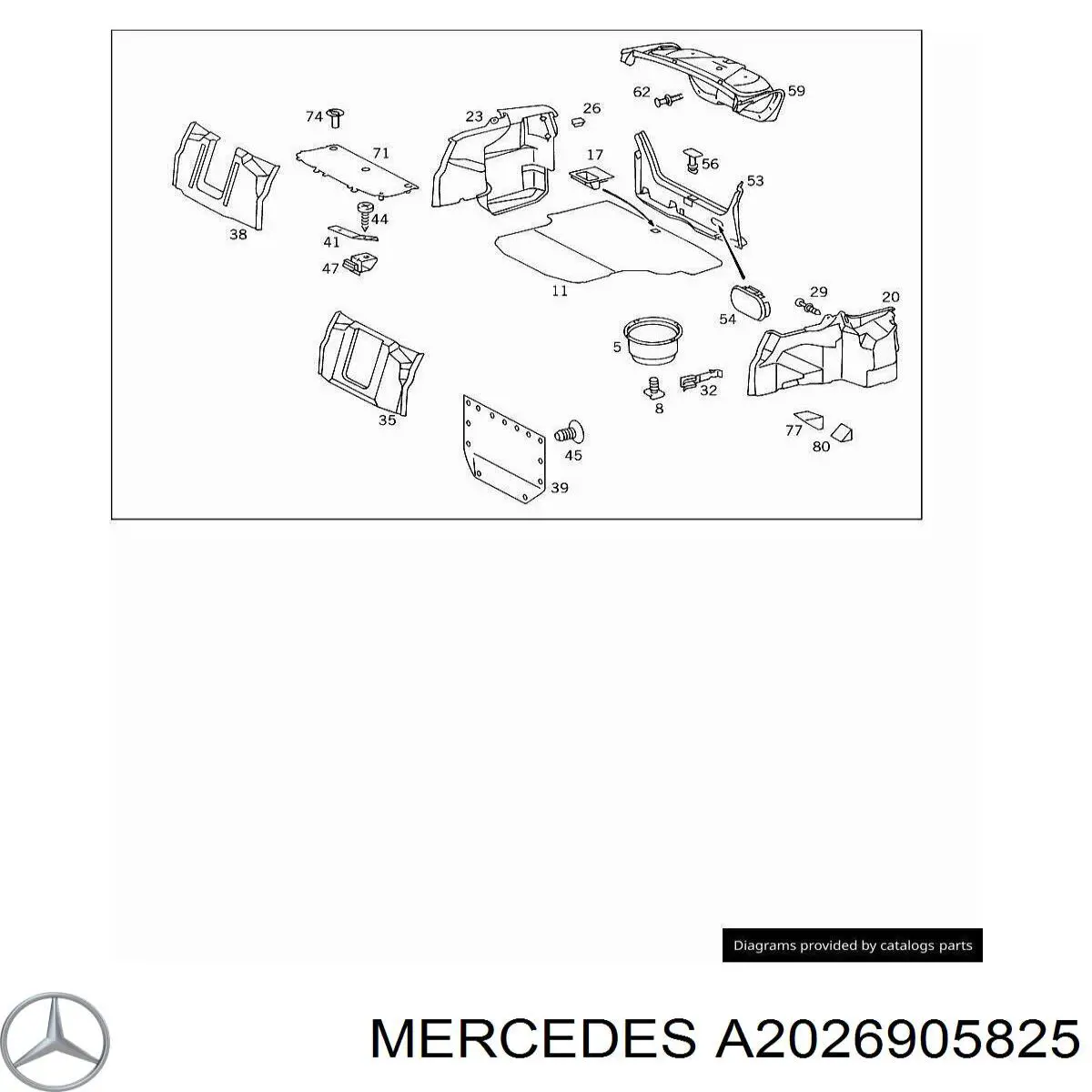 Cobrimento de painel traseiro de porta-malas para Mercedes C (W202)