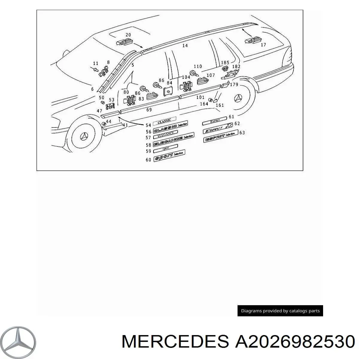 Заглушка порога A2026982530 Mercedes