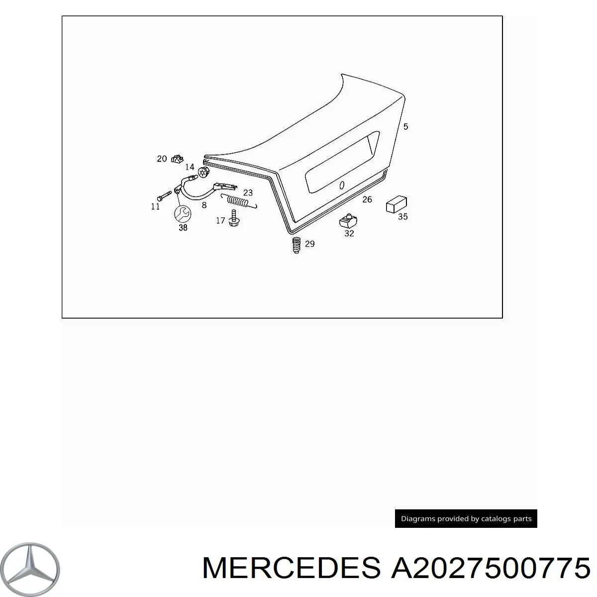 Крышка багажника Mercedes 2027500775 цена, от 101.35 USD