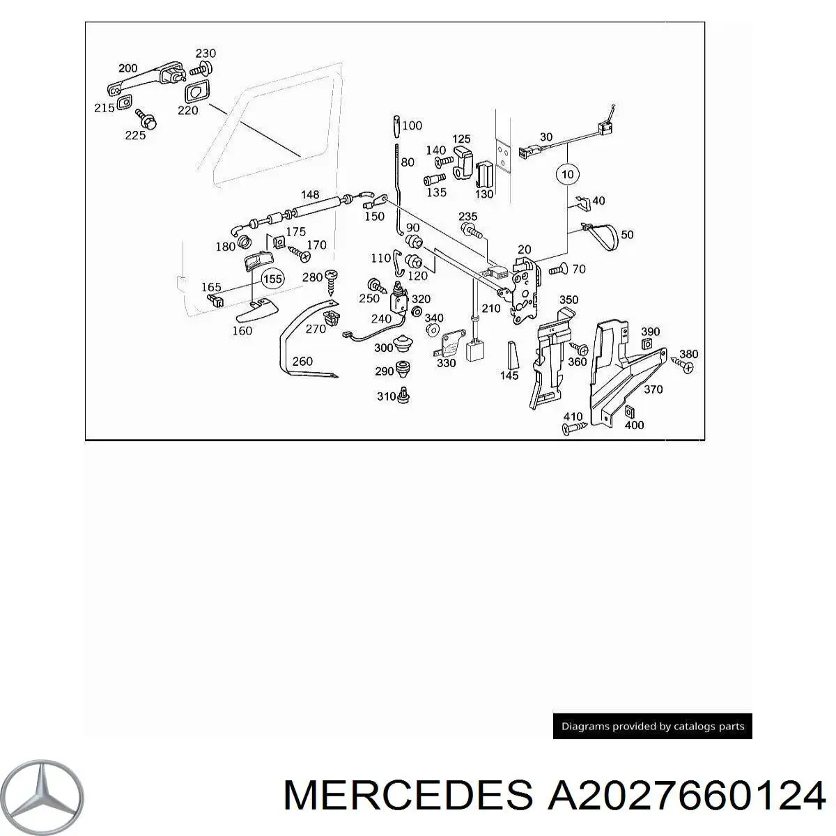 Maçaneta interna dianteira/traseira da porta esquerda para Mercedes C (W202)