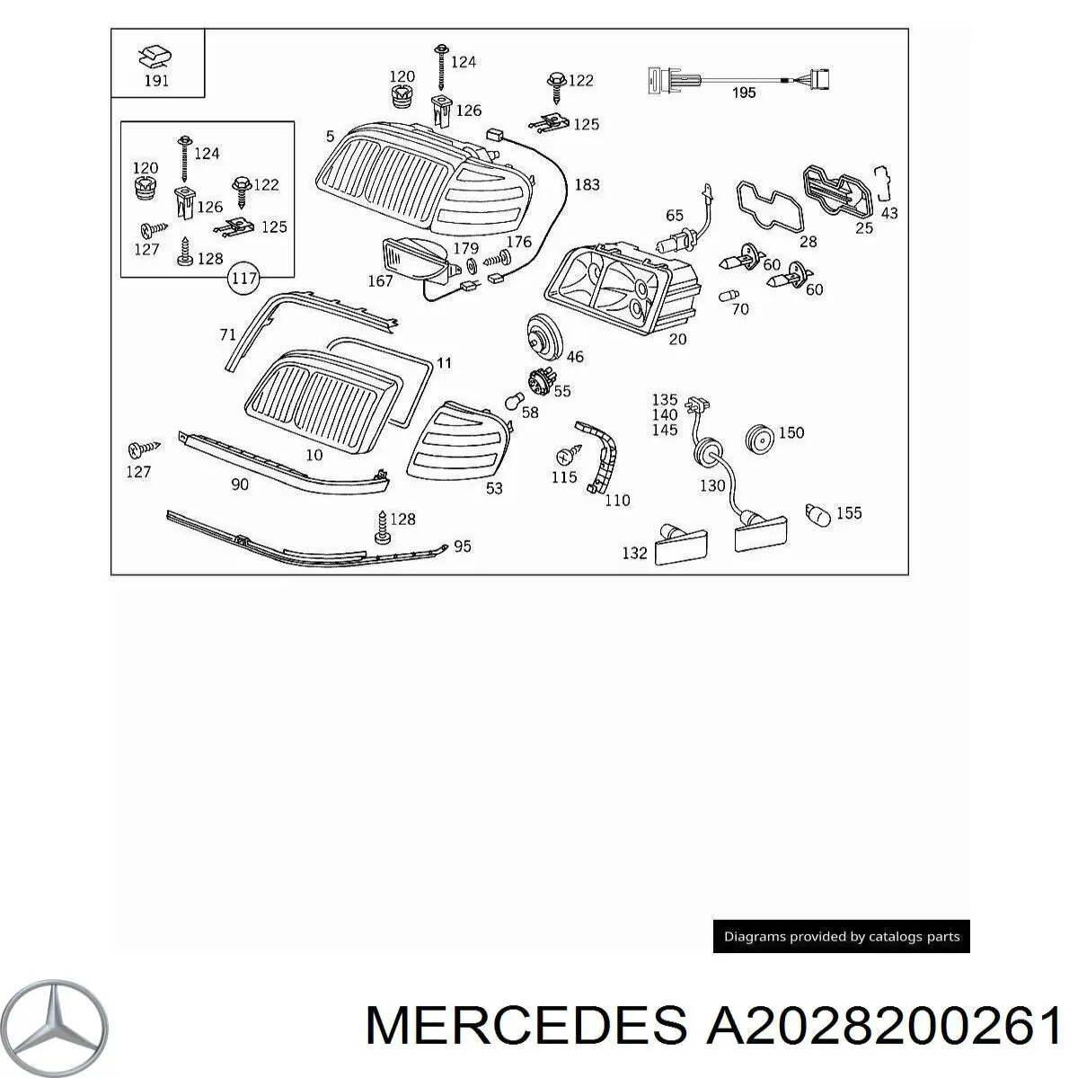 2028200261 Mercedes luz direita