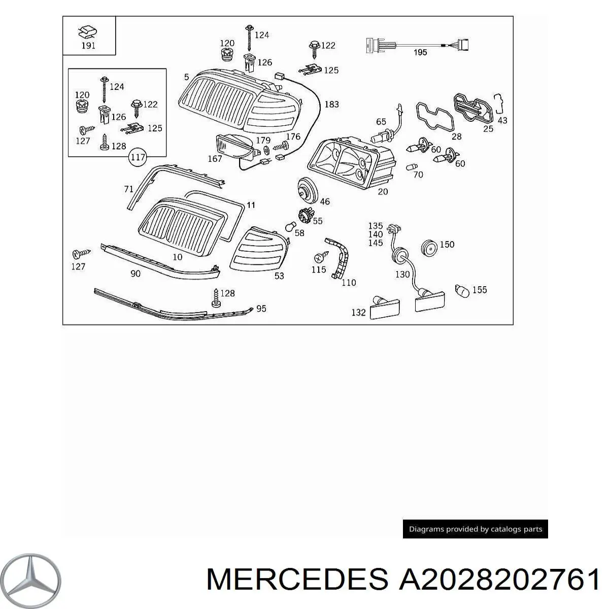 Фара левая 2028202761 Mercedes