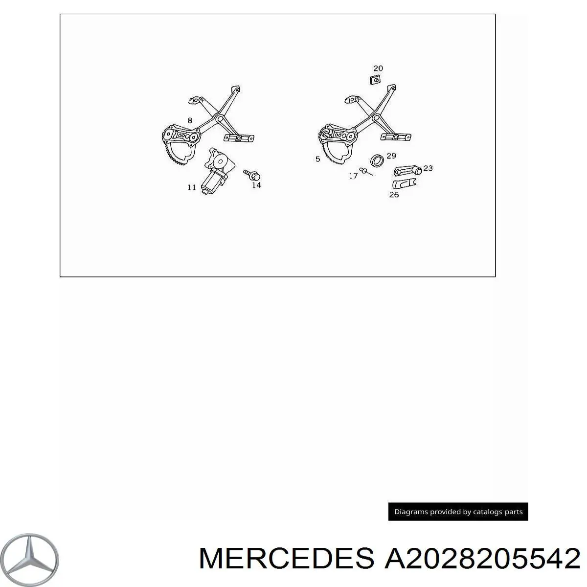 A2028205542 Mercedes мотор стеклоподъемника двери передней левой