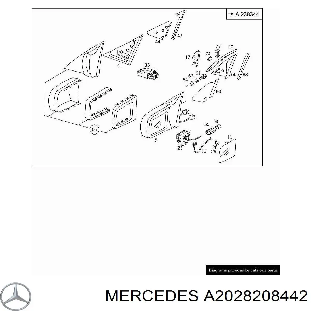 Мотор привода линзы зеркала заднего вида правого Mercedes A2028200242 цена, от 59.68 USD