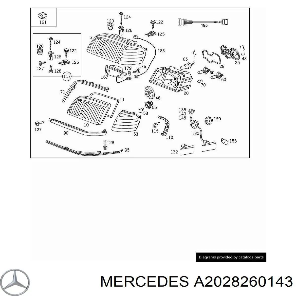 A2028260143 Mercedes указатель поворота левый