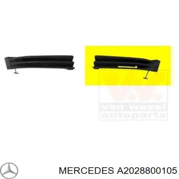 A2028800105 Mercedes grelha interna esquerda do pára-choque dianteiro