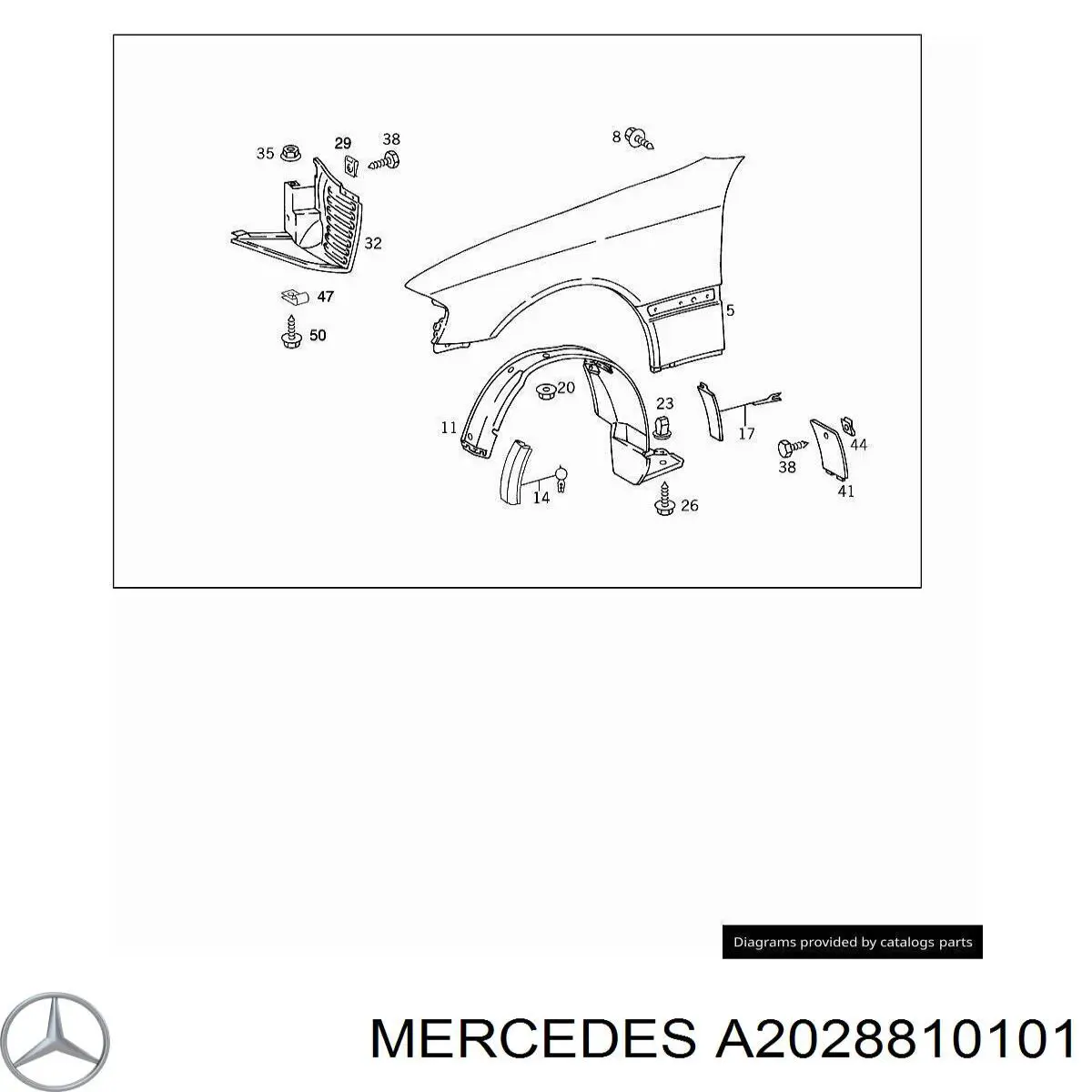 A2028810101 Mercedes крыло переднее левое