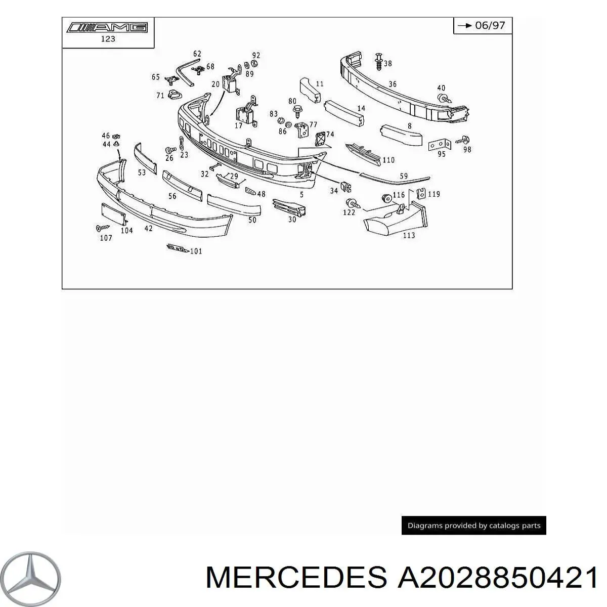 Бампер передний, нижняя часть Mercedes A2028850421 цена, от 27.85 USD
