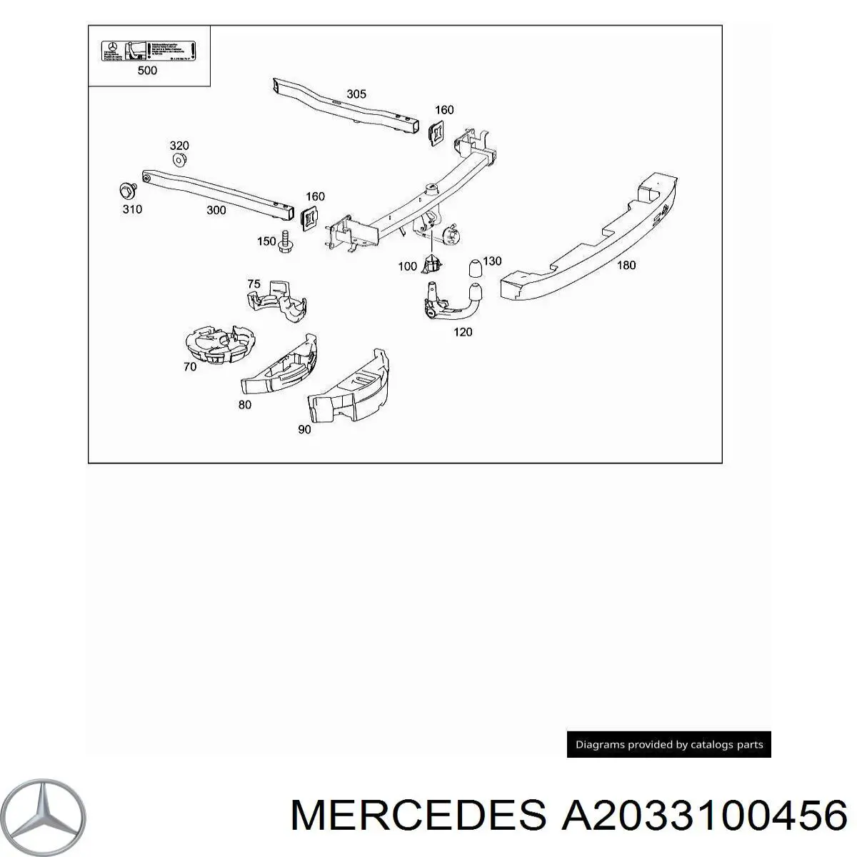 Gancho de reboque (esfera) de dispositivo de reboque para Mercedes C (W203)