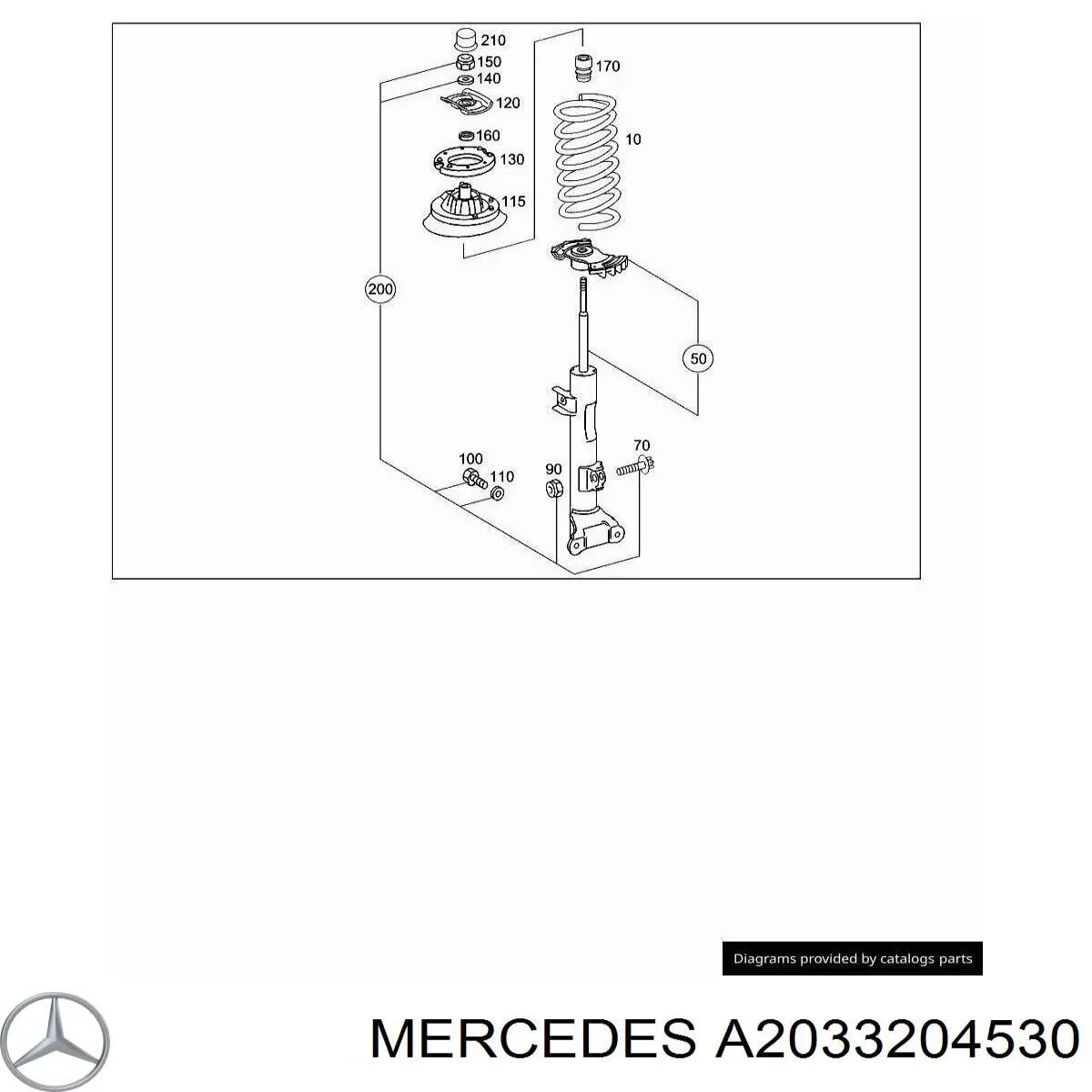 A2033204530 Mercedes Амортизатор задней подвески, левый