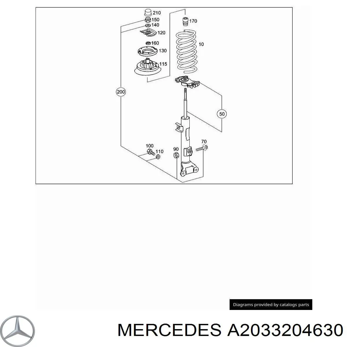 Amortecedor traseiro direito para Mercedes C (W203)