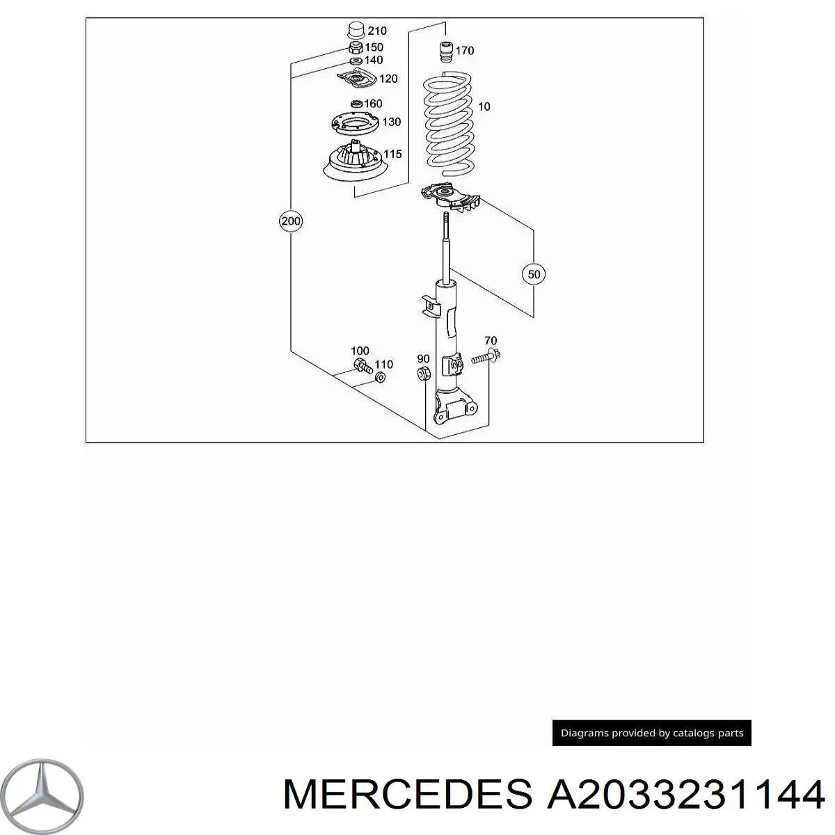 2033231144 Mercedes буфер (отбойник амортизатора переднего)