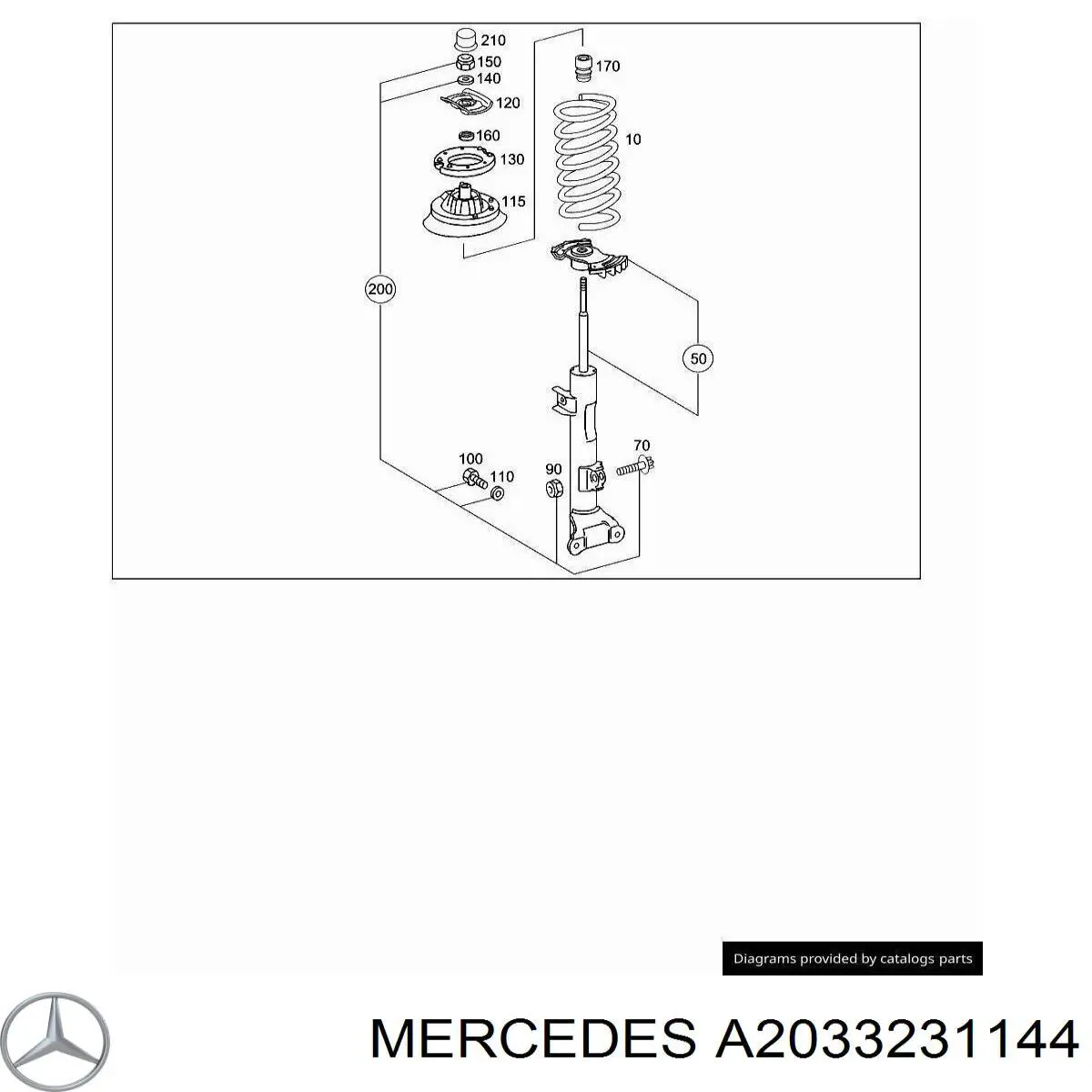 Буфер (отбойник) амортизатора переднего 2033231144 Mercedes