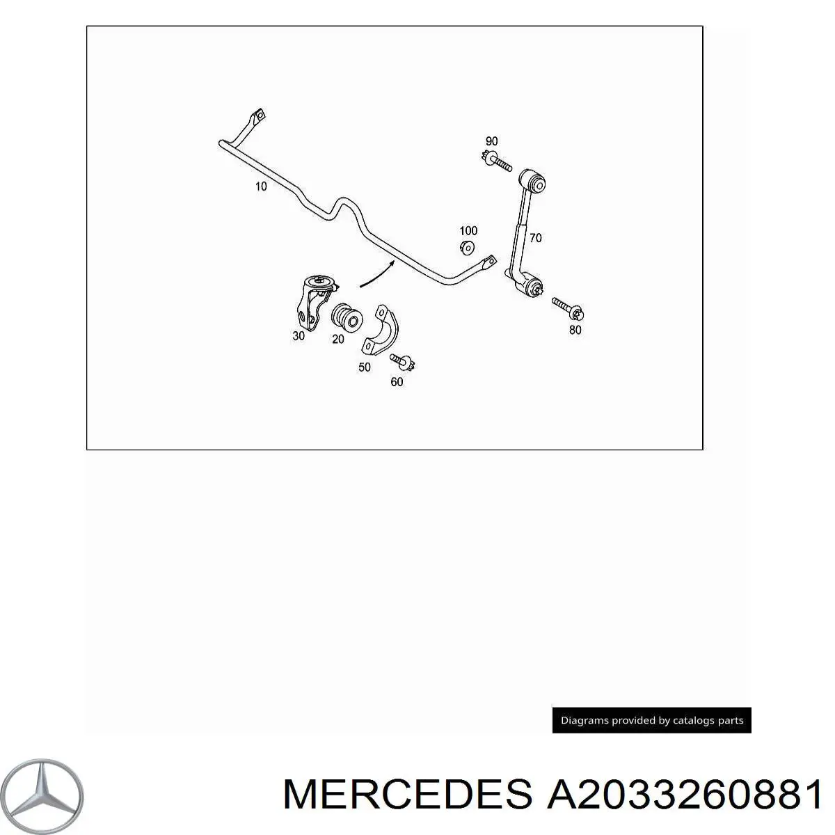 A2033260881 Mercedes втулка стабилизатора заднего