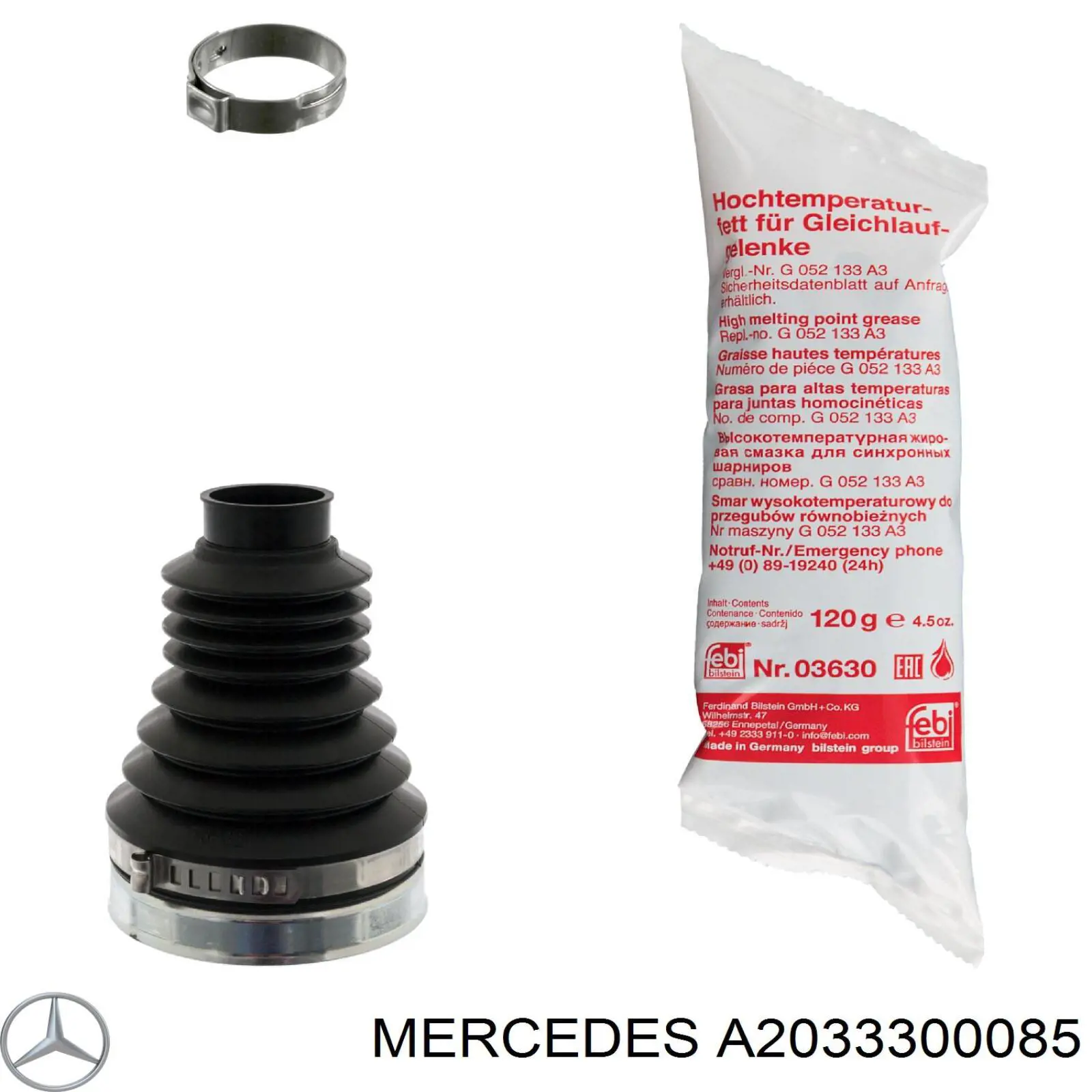 A2033300085 Mercedes пыльник шруса передней полуоси внутренний