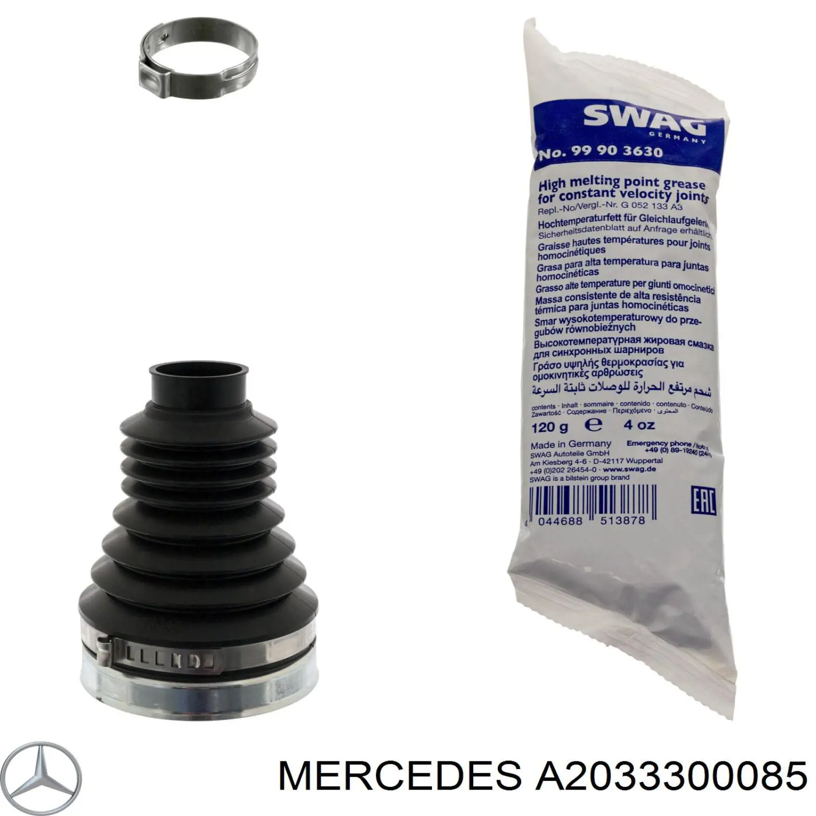 Пыльник шарнира угловых скоростей внутренний передний Mercedes A2033300085 цена, от 62.68 USD