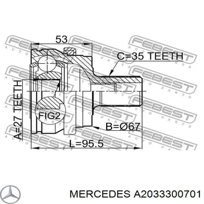 Левый привод Мерседес-бенц Ц S203 (Mercedes C)