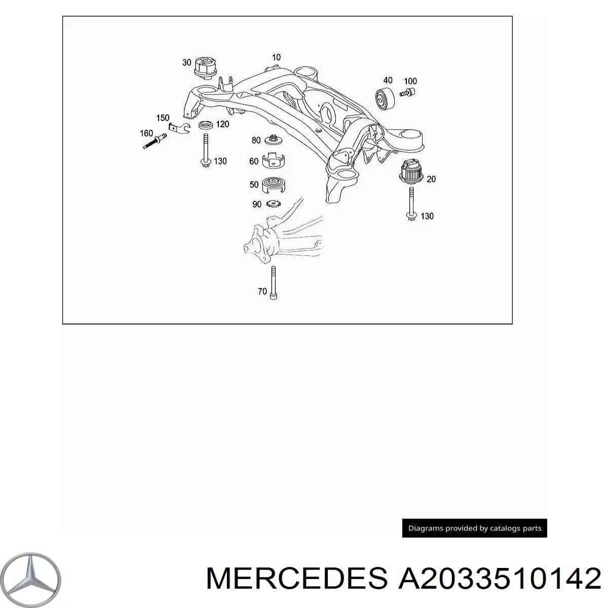 A2033510142 Mercedes сайлентблок задней балки (подрамника)