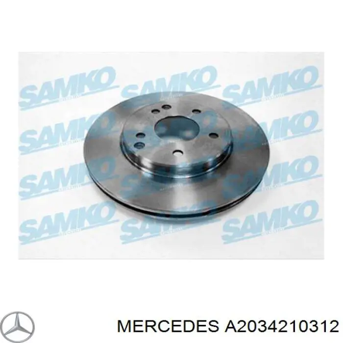 Передние тормозные диски A2034210312 Mercedes