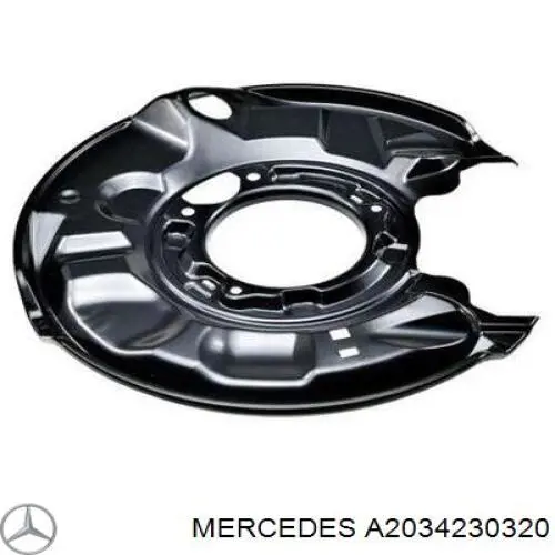 A2034230320 Mercedes proteção esquerda do freio de disco traseiro
