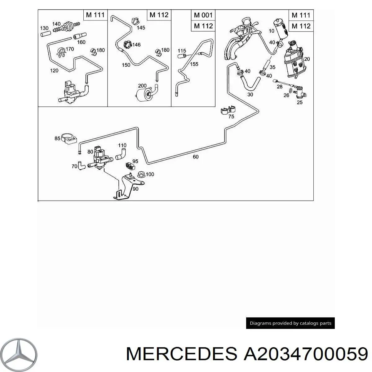 Фильтр бака топливных паров A2034700059 Mercedes