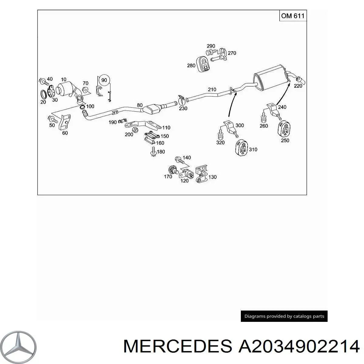A2034902214 Mercedes катализатор