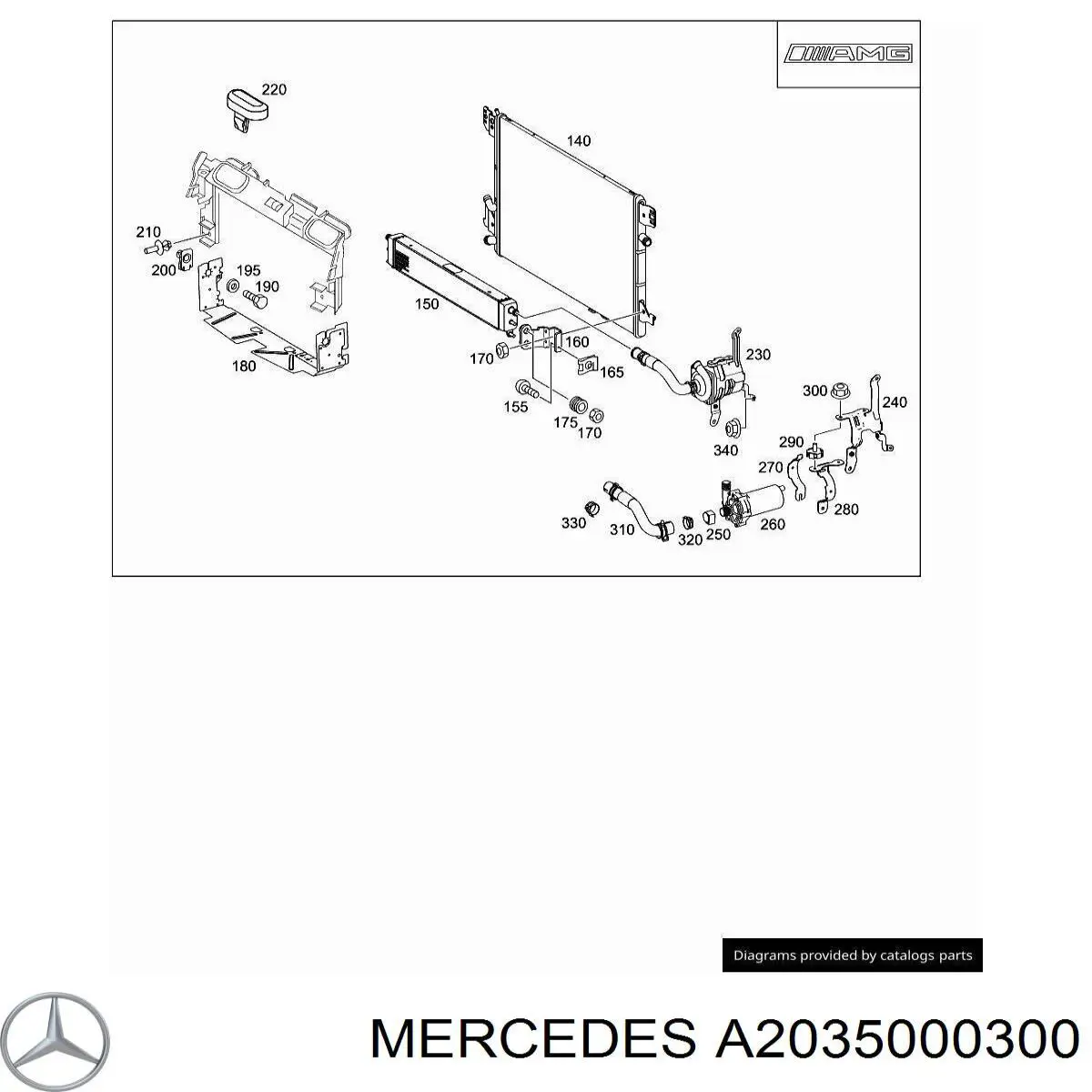 Радиатор охлаждения двигателя, дополнительный на Mercedes C (S203)