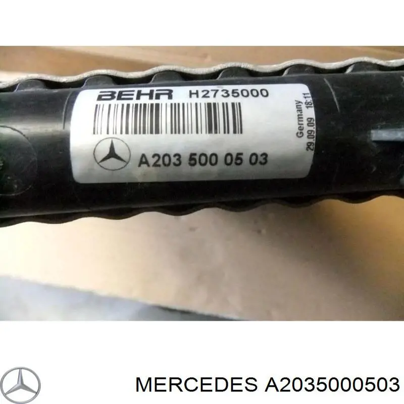 A2035000503 Mercedes radiador de esfriamento de motor